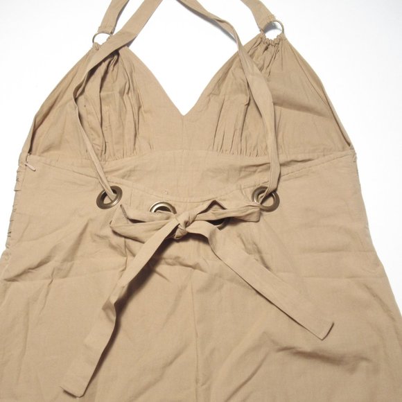 Anthropologie Forever That Girl Bow-Back Mini Dress Khaki Brown - Medium - Picture 9 of 10